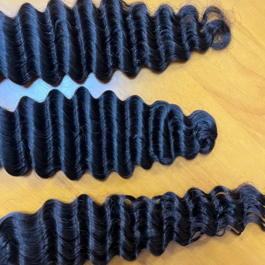 100% Unprocessed Malaysian Remy Human Hair Weave Extensions Curly Deep Wave Hair Bundles cheveux humain 12A Water Wave Bundles - SAKLIC