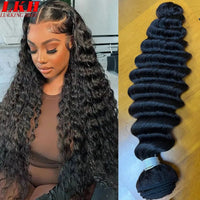 100% Unprocessed Malaysian Remy Human Hair Weave Extensions Curly Deep Wave Hair Bundles cheveux humain 12A Water Wave Bundles - SAKLIC