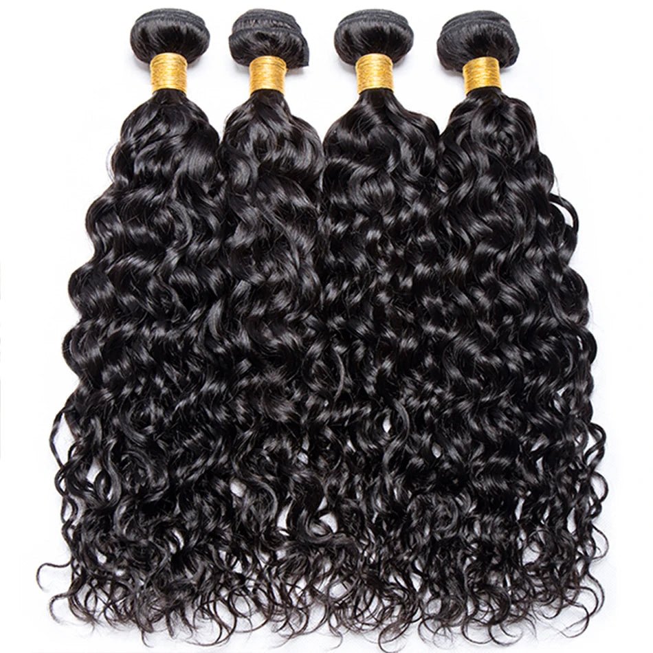 12A Water Wave Bundles 100% Raw Indian Virgin Human Hair Extensions 1 3 4 Bundles Wet and Wavy Human Hair Weave Cheveux Humain - SAKLIC