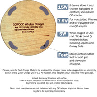 15W Fast Charge Maple Wood Wireless Charger - Qi Enabled Devices - SAKLIC