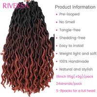 18 Inch Curly Faux Locs Crochet Hair 1 - 6 Packs Wavy Faux Dreadlocks Braiding Hair Synthetic Faux Locs extensions de cheveux - SAKLIC