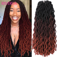 18 Inch Curly Faux Locs Crochet Hair 1 - 6 Packs Wavy Faux Dreadlocks Braiding Hair Synthetic Faux Locs extensions de cheveux - SAKLIC