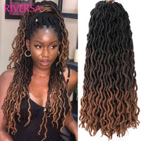 18 Inch Curly Faux Locs Crochet Hair 1 - 6 Packs Wavy Faux Dreadlocks Braiding Hair Synthetic Faux Locs extensions de cheveux - SAKLIC