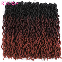 18 Inch Curly Faux Locs Crochet Hair 1 - 6 Packs Wavy Faux Dreadlocks Braiding Hair Synthetic Faux Locs extensions de cheveux - SAKLIC