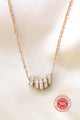 18K Rose Gold Filled Necklace with CZ Inlays | Hypoallergenic & Long - Lasting - SAKLIC