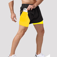 2024 Running Shorts Sportswear 2 in 1 Training Short Pant Summer Double - deck Beach Homme Jogging Clothing Gym Sport Shorts Men - SAKLIC