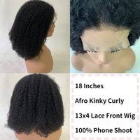 220% Density Afro Kinky Curly Lace Front Human Hair Wigs 4x4 13x4 13x6 Lace Frontal Perruque Cheveux Humain Curly 26” 28” 30” - SAKLIC