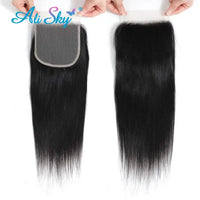 22inch Bone Straight 4x4 Lace Closure cheveux humain 100% Human Hair Preplucked with Baby Hair 100% Human Hair Wholesale Cheap - SAKLIC