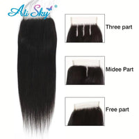 22inch Bone Straight 4x4 Lace Closure cheveux humain 100% Human Hair Preplucked with Baby Hair 100% Human Hair Wholesale Cheap - SAKLIC