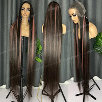 30 32 34 36 38 40 50 inch Human Hair Lace Front Wigs For Black Women Straight Deep Wave Kinky Curly Virgin Raw Indian Hair Wigs - SAKLIC