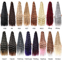 30 inch 120 g Deep Wave Bulk Hair Hawaii Ocean Wave Crochet Cheveux Afro Curls Tresses Synthetic Braiding Hair Extensions - SAKLIC