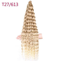 30 inch 120 g Deep Wave Bulk Hair Hawaii Ocean Wave Crochet Cheveux Afro Curls Tresses Synthetic Braiding Hair Extensions - SAKLIC