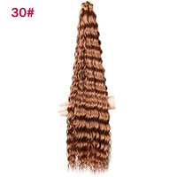 30 inch 120 g Deep Wave Bulk Hair Hawaii Ocean Wave Crochet Cheveux Afro Curls Tresses Synthetic Braiding Hair Extensions - SAKLIC