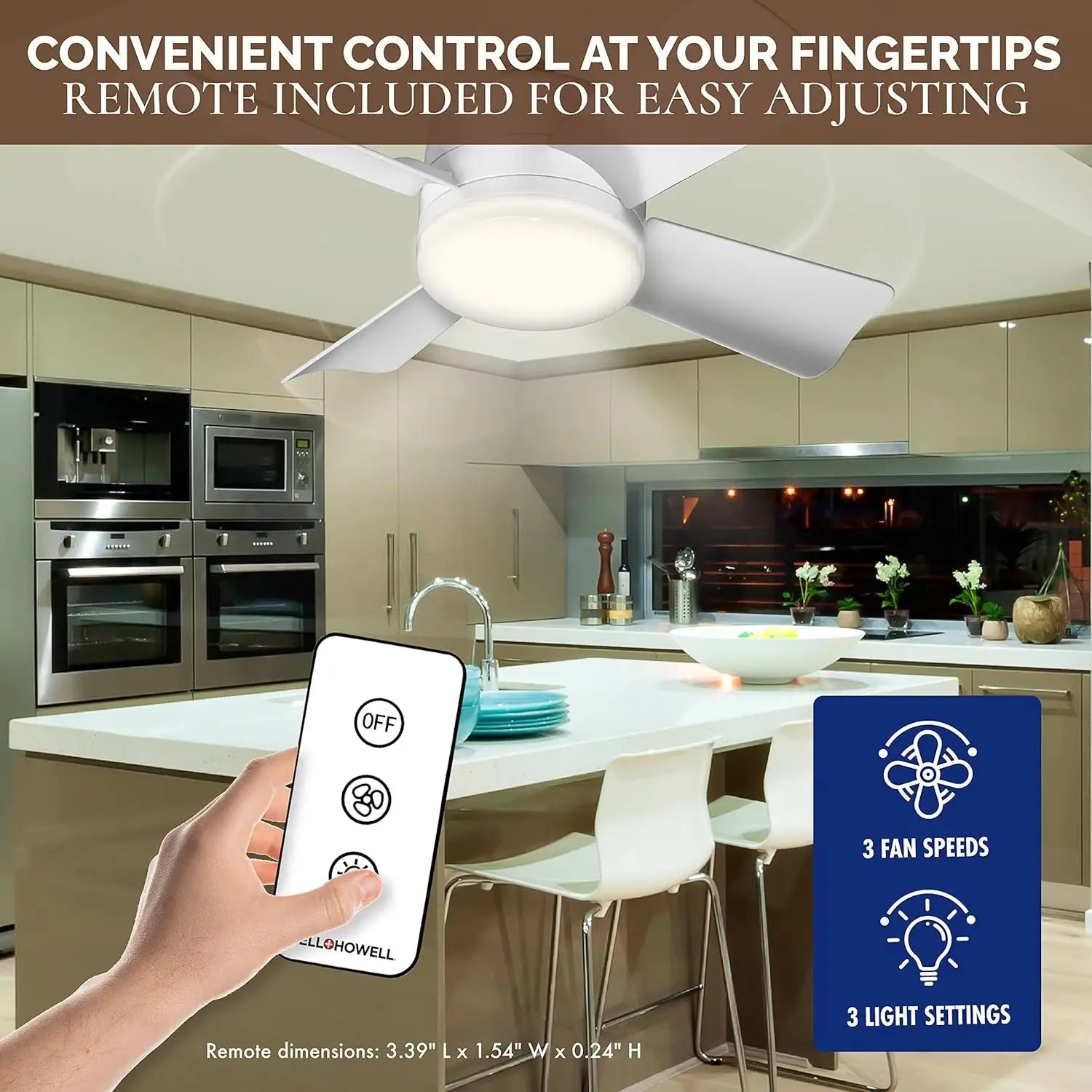 30W Ceiling Fan Led Light E27 Socket Fan With Smart Remote Control 1000Lm 5000K Bulb Fan Lamp For Bedroom Living Room - Tkbeel