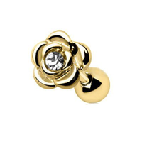 Boucle d'oreille en cartilage en or avec diamant rose Bijoux de piercing au cartilage