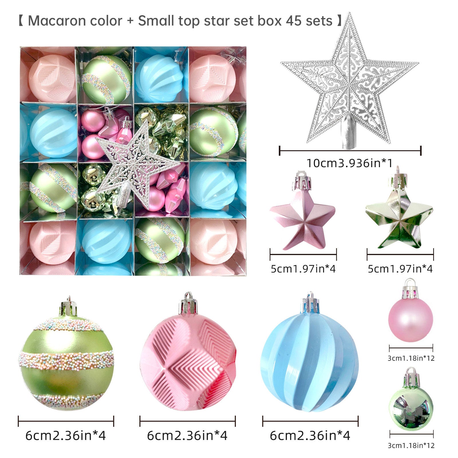 Christmas decoration 6cm electroplated ball plastic ball special-shaped painted Christmas ball gift Christmas tree pendant