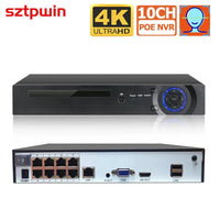 4CH 8CH 4K 8MP H.265 PoE NVR Recorder For HD 4K 3MP 4MP 5MP PoE IP Camera Face Detection 48V ONVIF Video Surveillance - SAKLIC