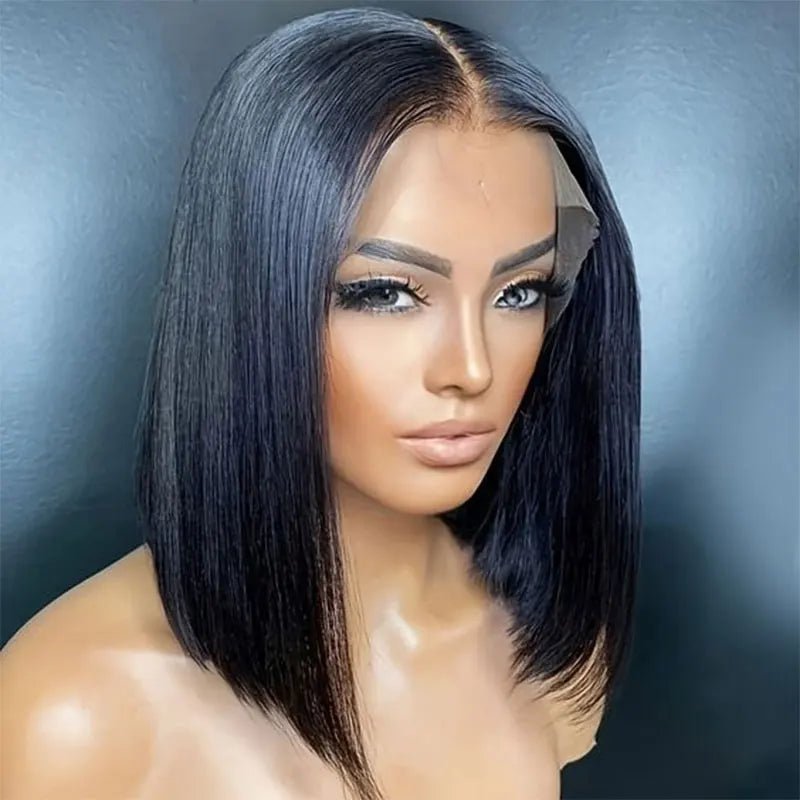 4x4 Bone Straight Lace Closure Wigs BOB Human Hair Wig for Women Lace Front Wigs Brazilian Remy Hair Perruque Cheveux Humains - SAKLIC