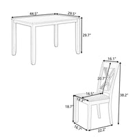 TOPMAX Rustic Minimalist Wood 5-Piece Dining Table Set with 4 X-Back Chairs for Small Places  White