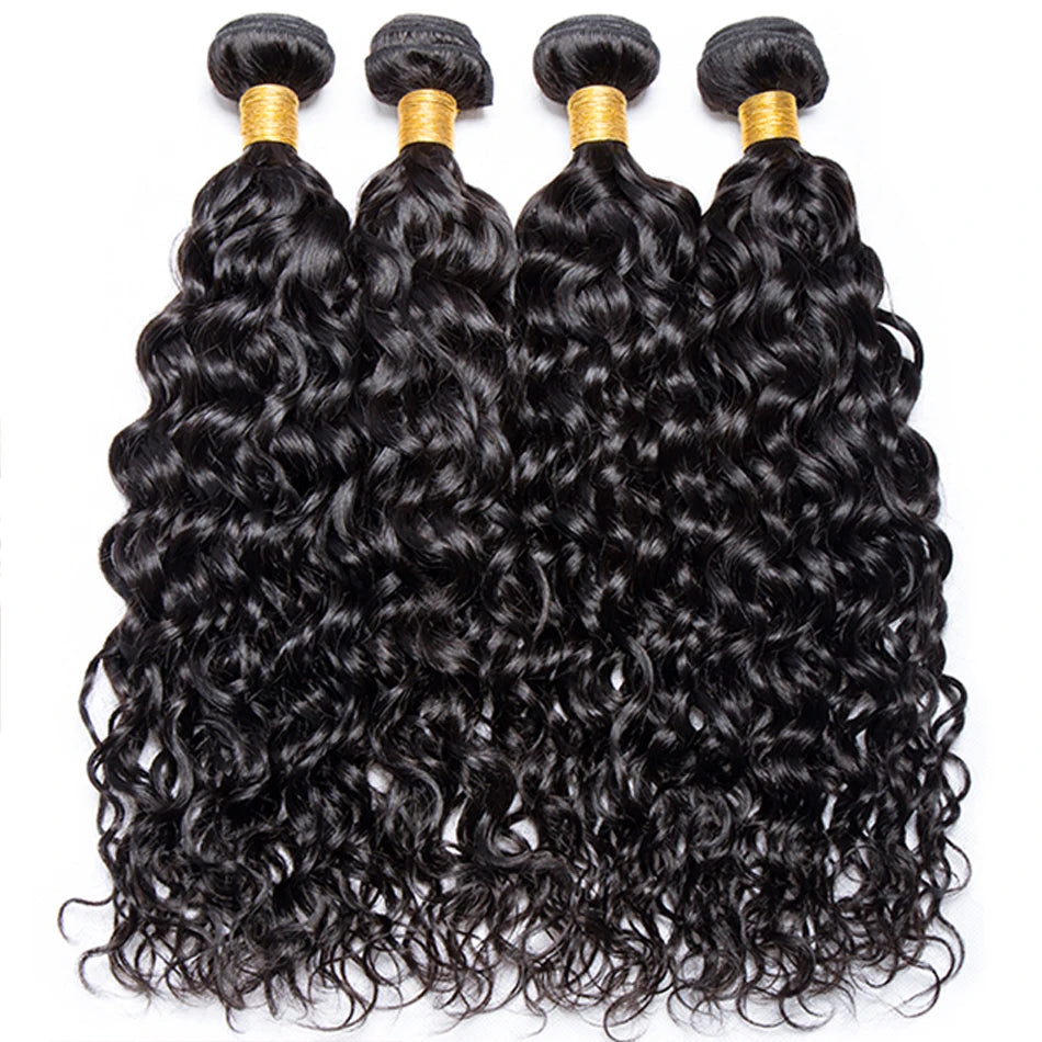 12A Paquets de Vagues d'Eau 100% Cheveux Humains Vierge Indiens Bruts Extensions 1 3 4 Paquets Cheveux Humains Humides et Ondulés Tissage