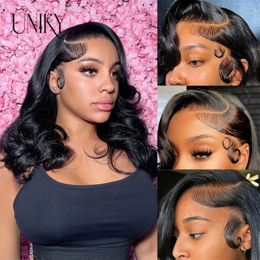 Perucas de Cabelo Humano Cacheado e Bouncy para Mulheres, Peruca Bob Wavy Solta, Parte Lateral, Cabelo Remy Curto, Peruca Brasileira, Perruque Cheveux Humain