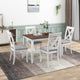 TOPMAX Rustic Minimalist Wood 5-Piece Dining Table Set with 4 X-Back Chairs for Small Places  White