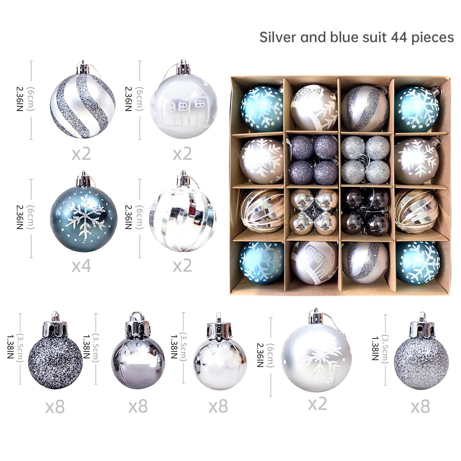 Christmas decoration 6cm electroplated ball plastic ball special-shaped painted Christmas ball gift Christmas tree pendant