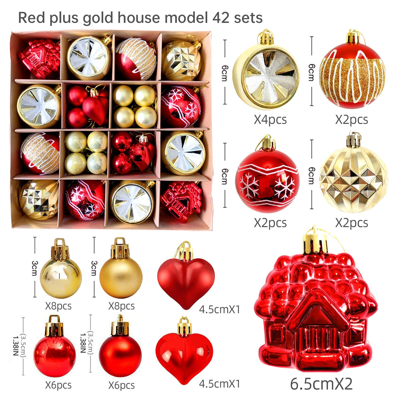 Christmas decoration 6cm electroplated ball plastic ball special-shaped painted Christmas ball gift Christmas tree pendant