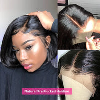 Glueless Wigs Short Bob Wig Bone Straight Human Hair Wigs 13x4 HD Lace Frontal Wig Lace Front Wigs Perruques Cheveux Humains