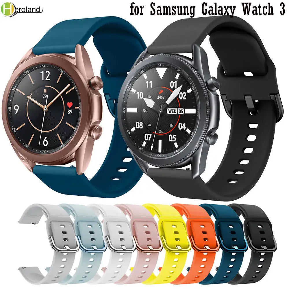 Pulseira de Silicone para Samsung Galaxy Watch 3 45mm 41mm 42mm 46mm Correia Desportiva Pulseiras Inteligentes Bracelete 20mm 22mm Pulseira de Relógio