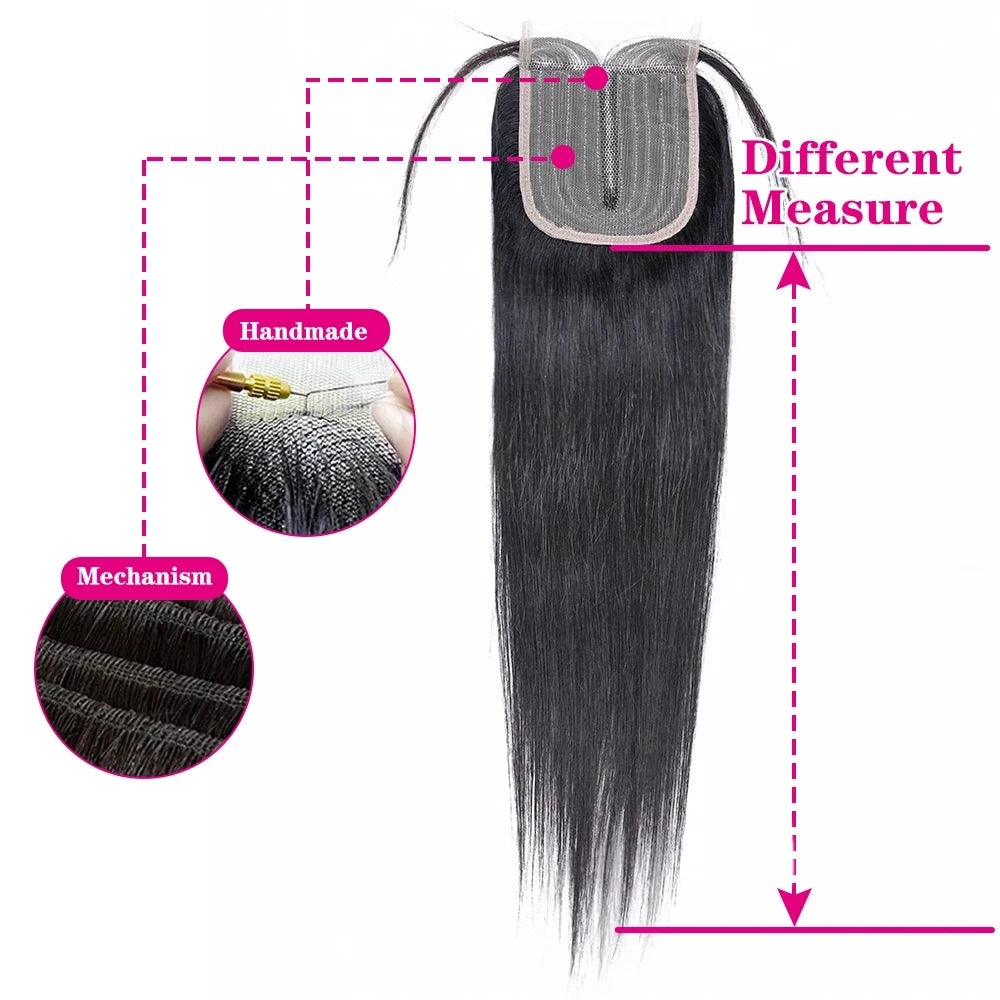 Straight Human Hair T-part Lace Closure  4X1 Inch Omber Closure Bresilienne Cheveux Humain  Brazilian Straight Hair Remy Hair