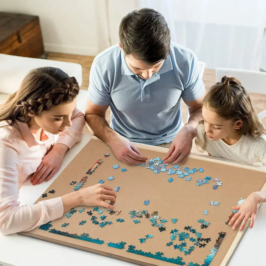 Portable Puzzle Board 1500pcs Wooden Jigsaw Puzzle Table with Drawers Covers Rotating Puzzle Table for Kids and Adults