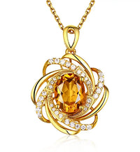 Pendentif en topaze de 2 carats en or 18K pour femmes, bijou en cristal, collier en or jaune, accessoires pour femmes