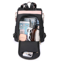 Mochila Antifurto para Mulher à Prova d'Água em Nylon Grande Mochila para Mulheres Moda Mochila Multifuncional para Viagens ao Ar Livre