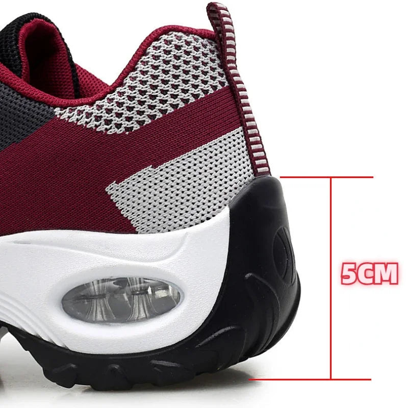 Tenis Women Sneakers Air Cushion Walking Shoes Breathable Gym Jogging Shoes for Woman Lace Up Platform Sport Shoe Tenes Feminino