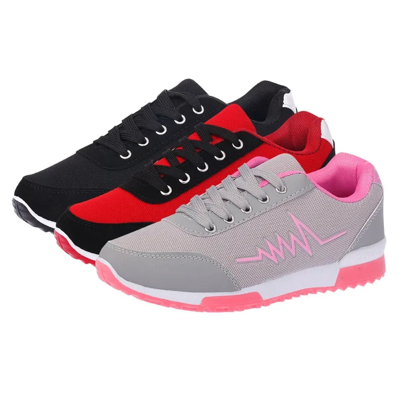 Wedge Shoes Woman New Mesh Women Shoes Luxury Designers Lace-Up Red Black Women Sneakers Casual Chaussures Femme Basket Femme