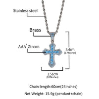 Pendentifs croisés en pierre CZ pavée bling glacée Hip Hop 3A+ pour hommes femmes unisexe bijoux de rappeur expédition directe