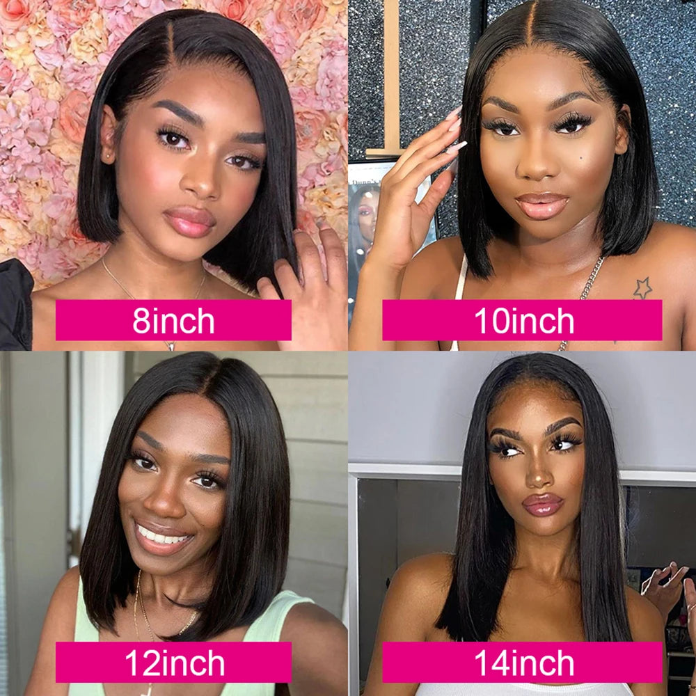 Glueless Wigs Short Bob Wig Bone Straight Human Hair Wigs 13x4 HD Lace Frontal Wig Lace Front Wigs Perruques Cheveux Humains