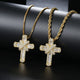 Iced Out Pendants Cross Necklaces for Women Hip Hop Gold Color Zircon Neck Chain Streetwear Hippie Jewelry Christmas Gift OHP142