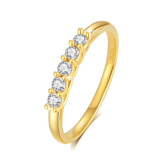 Vente en gros Bague en Or 18k 750 100% Réelle avec Certificat Bijoux en Moissanite K Or Européen pour Femmes Cadeau de Mariage de Luxe d'Été