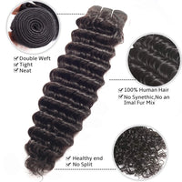 Saphir Deep Wave Cheveux Humains Brésiliens Offre de Paquet de Cheveux Humains Non Transformés Remy Paquet d'Extensions de Cheveux Bouclés Double Trame