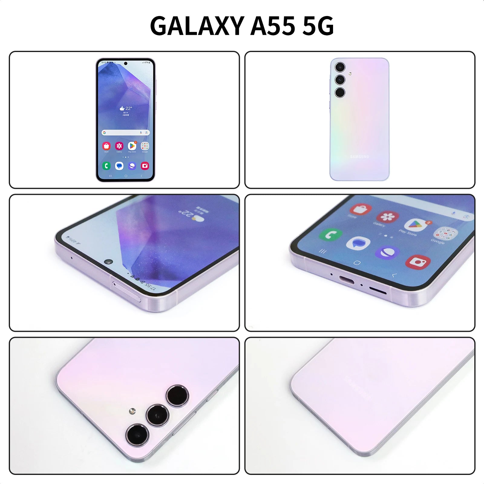 100% Original Nouveau Samsung Galaxy A55 5G Exynos 1480 6,6" FHD+ Super AMOLED 120Hz Écran 50MP Caméra 5000mAh Charge Rapide 25W