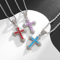 Exquisite Zircon Cross Necklace for Men and Women, Trendy Clothing and Jewelry Accessories