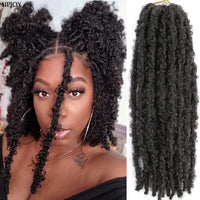 Butterfly Locs Crochet Braids Hair Distressed Boho Faux Locs Hair Braiding Extensions Dread Locks cheveux for Women and Girls