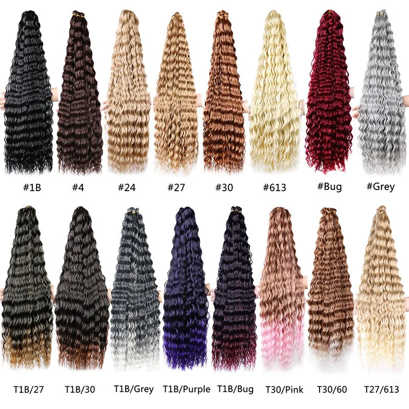 30 pouces 120 g Cheveux en vrac Deep Wave Hawaii Ocean Wave Crochet Cheveux Afro Boucles Tresses Cheveux synthétiques pour tresses