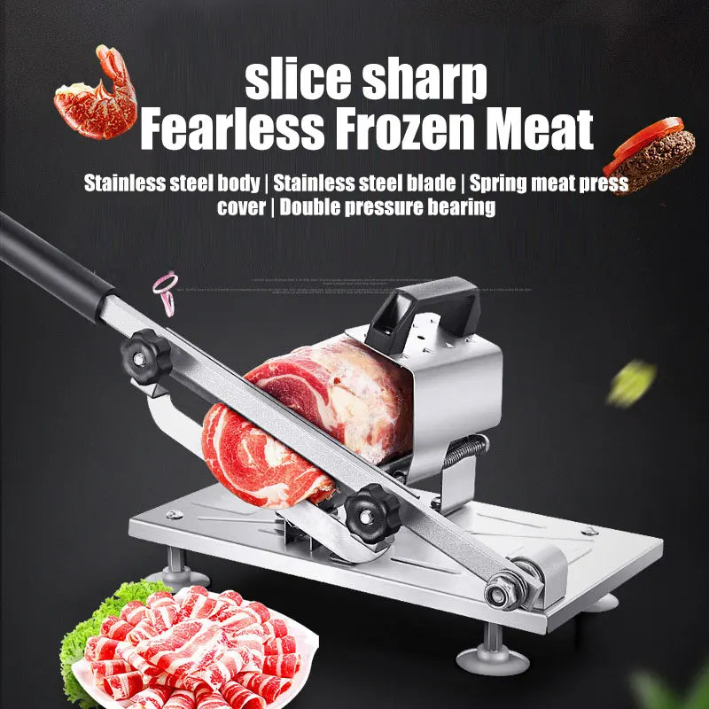 Commercial Frozen Meat Slicer Bone Cutting Tool Stainless Steel Minced Lamb Bone Meat Cutter Chicken Duck Fish Manual Cutting