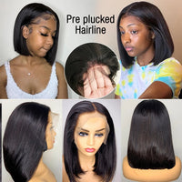 Glueless Wigs Short Bob Wig Bone Straight Human Hair Wigs 13x4 HD Lace Frontal Wig Lace Front Wigs Perruques Cheveux Humains