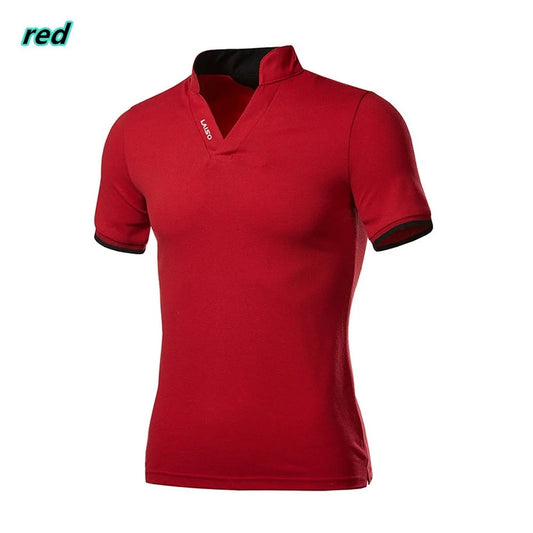 Camisa Polo de Algodão para Homens Marca de Moda Tamanho Grande Camiseta Polo de Manga Curta Homme