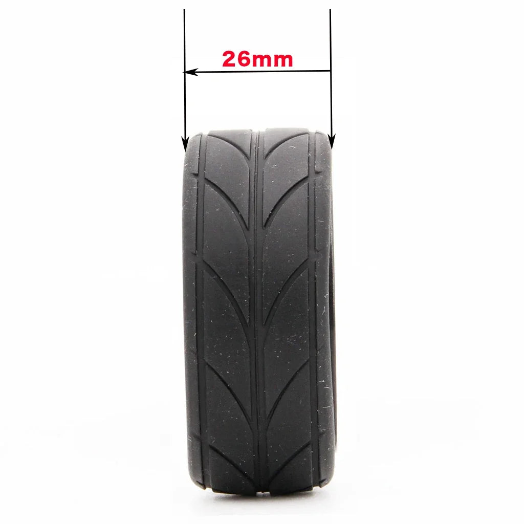 4PCS 65mm 1/10 Rubber Tire RC Racing Car Tires On Road Wheel Rim For HSP HPI RC Car Part Diameter 65mm Tires 94123-94122 CS XIS