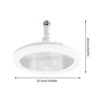 Ventoinha de Teto com Luz Controle Remoto Lâmpada Mini Soquete Lâmpada LED Ventoinha Regulável E27 Ventoinha de Teto Sem Lâminas para Quarto